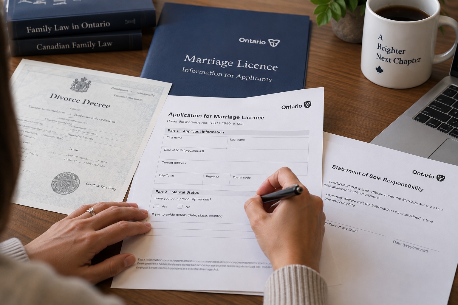 Statement of Sole Responsibility for an Ontario foreign divorce application